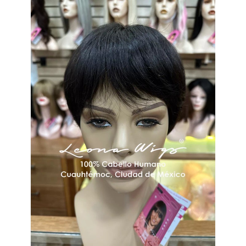 Leona Wigs Peluca Oncológica Pixie 100% Cabello Humano