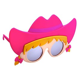Sun-Staches Round Cowgirl Sunglasses, Lil' Costume Accessory, UV 400 | One Size Fits Most Kids