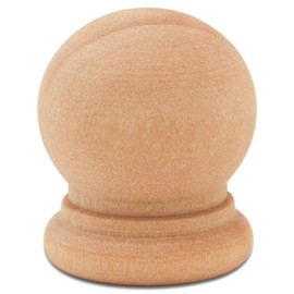 Wood Finials, 3/4 Inch Tall with 1/4 Inch Hole, Unfinished Wood Finials for 1/4 Inch Dowel Rods, Wood Dowel Caps for Crafts and DIY, Pack of 24 by Woodpeckers