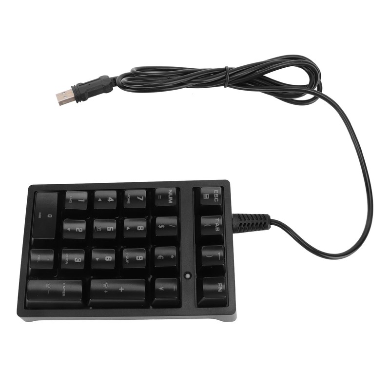 Mechanical Numeric Keypad Wired 21 Keys Blue Switch Color LED