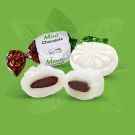 Bulk Chocolate Filled Mint Candy 2 Pound Christmas Candies - Approx. 165 Pieces Individually Wrapped Hard Mints Candies with Smooth Chocolate Center For Office, Parties & Treats