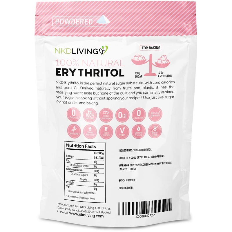NKD Living Natural Powdered Erythritol 1Kg