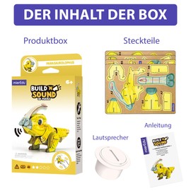 mierEdu - Soundwunder 3D Puzzle Parasaurolophus - Interactive 3D Puzzle with Sound Module - Educational Toy for Children from 6 Years, Easy to Assemble