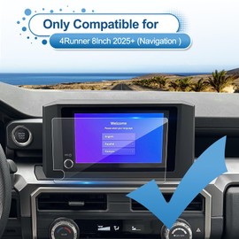 Coleya 2025 4Runner Screen Protector for Toyota 4Runner (SR5/TRD Sport/TRD Off-Road) 8-inch Touch Screen, 9H Tempered Glass 2025 4Runner Accessories Anti-scratch/HD Transparent 8"