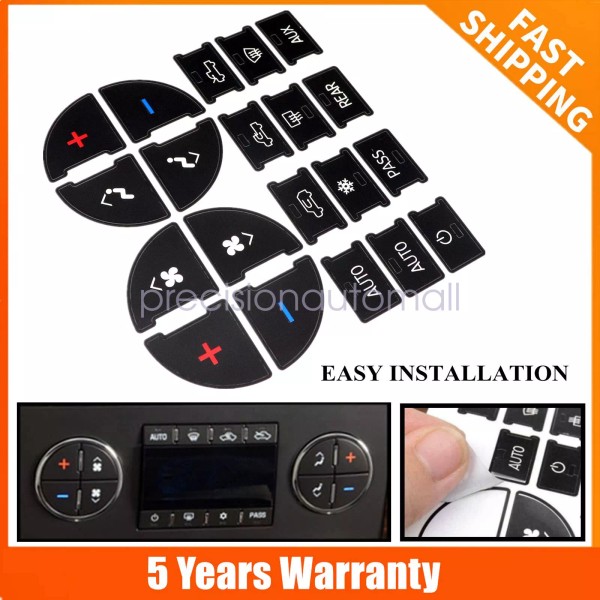 priprilod Vehicle Climate Control Button Stickers For 2007-2014 Chevy Suburban