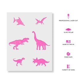 Stencil Revolution Dinosaurs Stencil - Durable & Reusable Mylar Stencils - 24"x18"