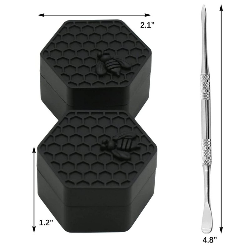 KUVIS 26ml Hexagon Silicone Containers Non-stick Jars with Carving Tool