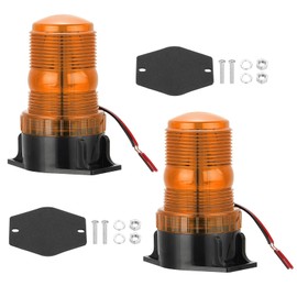 PATIKIL LED Strobe Warning Lights, 2Pcs 10V-80V Leds Flashing Lamps with Magnetic Base for Truck Tractor Vehicle Roof Forklift Golf Cart Mower UTV Car, Yellow