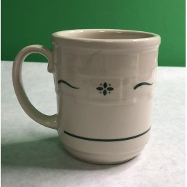 Longaberger Pottery Woven Traditions Heritage Green Mug, USA 4.25”
