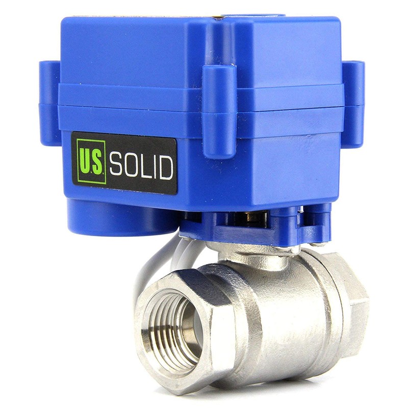 U.S. Solid 3/4" Motorized Ball Valve DN20 Stainless Steel Electrical