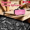 Geinxurn 11”Pink Tools Box, Portable Steel Heavy-duty Tool Case with