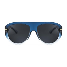 FEISEDY Retro Polarized Oversized Aviator Sunglasses for Men Women Trendy 70s Vintage Plastic Frame Sun Glasses B4150