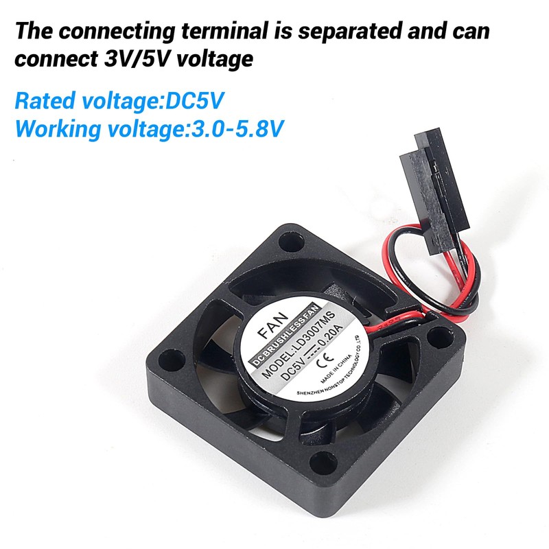 XIITIA 6pcs 3007/30x30x7mm 5V 3.3V DC Quiet Fan for Raspberry