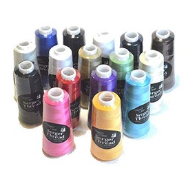 Bundle Set of 16 Assorted Colors of Serger Quilting Embroidery Thread Cones - 1500M