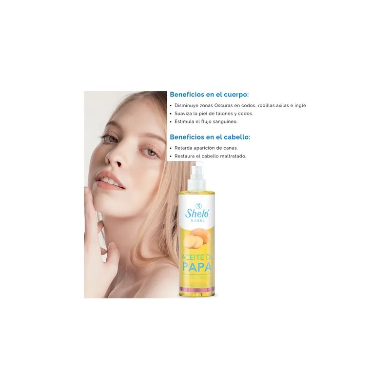 Sheló Nabel Aceite de Papa Reparador para Cabello y Piel,