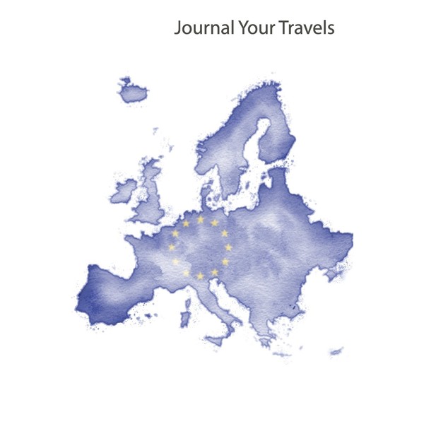 Journal Your Travels: Europe Watercolor Map and Colors Travel Journal,