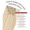 SAFIRENY Clip in Hair Extensions 14 inch Caramel Blonde Highlighted