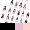 JONKASIPA 3D Handmade Press On Nails,Medium Bow Tip Fake Nails