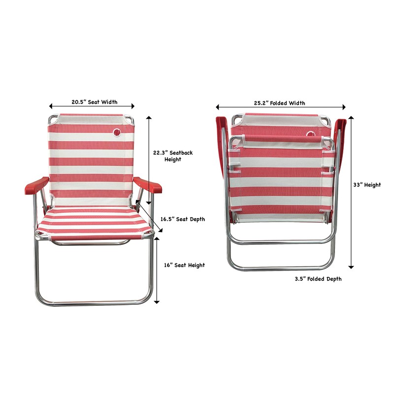 OmniCore Designs New Standard Folding Chair (2 Pack) - Red/White