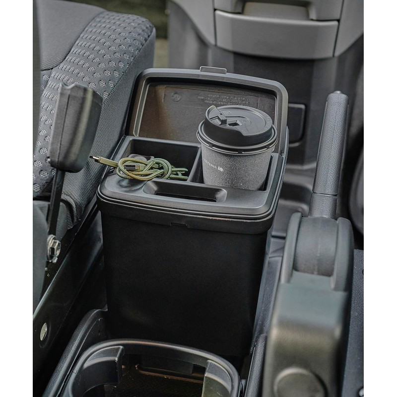 GORDON MILLER Car Dust Box with Drink Holder, Black 1739743