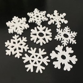 FSSTUD 200 Pcs Wooden Christmas Snowflakes Wood Snowflake Slices Cutouts Wooden Christmas Ornaments Decorations Wooden Holiday Embellishments Snowflake Craft 2.5cm