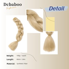 Dcbaboo Braids Extensions Synthetic Hair for Braiding 3 Pack 24 Inch Ombre Jumbo Braiding Hair Kanekalon Hair Extensions Braids Afro Crochet Box Braids Hair for Braids 300 g, Natural Blonde