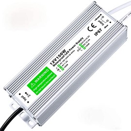 JOYNANO 150W Waterproof Power Supply 12V 12.5A AC-DC Converter IP67 for CCTV Surveillance LED Display Outdoor Light and More