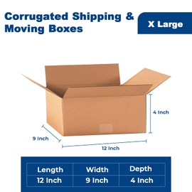 12x9x4""|| 305 x 229 x 102mm || AKAR Cardboard Mailing Box Shipping Mailing Parcel Postal Brown Cardboard Boxes Small Parcel Single Wall House Moving Removal Strong Storage Box [Pack Of 5]
