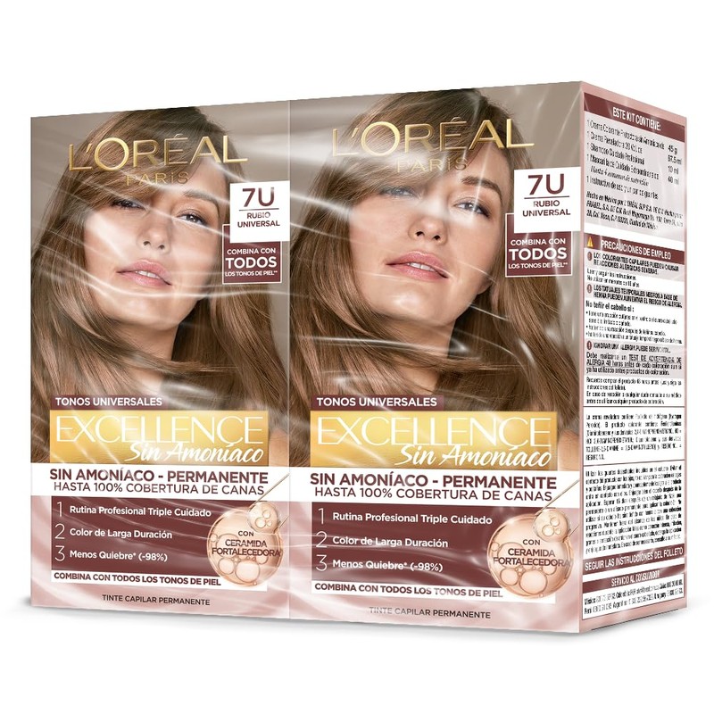 L'Oreal Paris, 2 Tintes Para Cabello Excellence Sin Amoniaco De