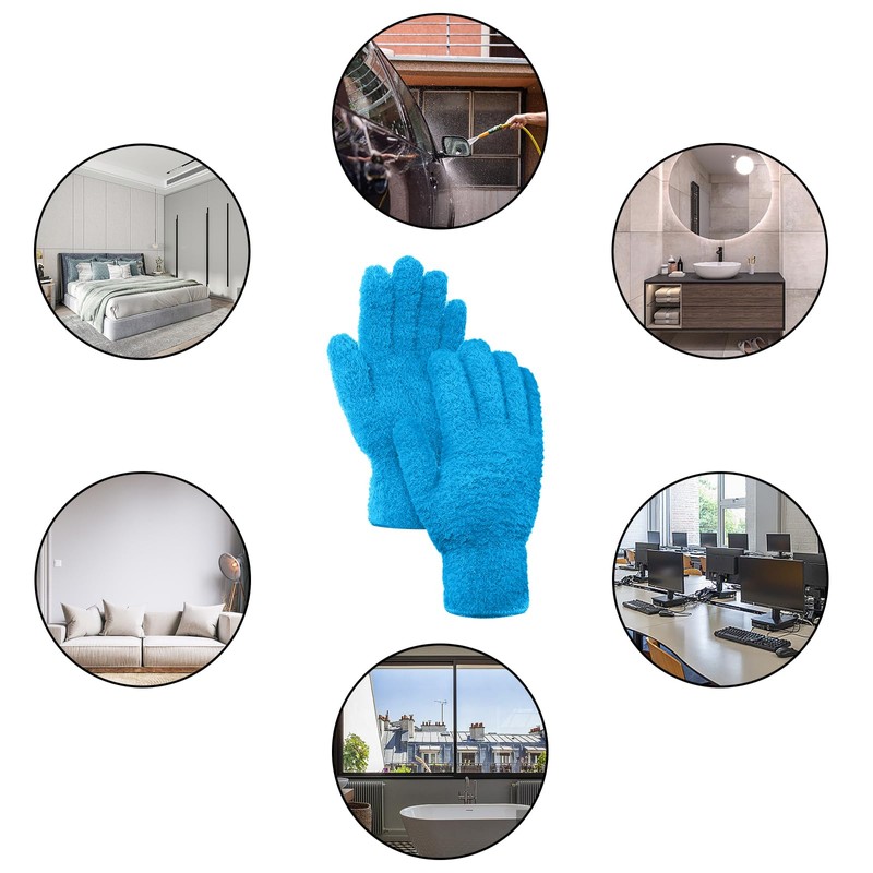 GAOHAN 3 Pair Dusting Mitt Gloves Microfiber,Reusable Household Cleaning Gloves,Washable