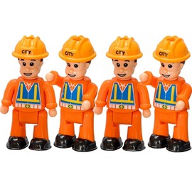 FUNERICA Construction Worker Toy Figures Playset - People Figures for Kids - Community Helpers Figurines Toy People - Miniature Little People Construction Toys - Igniting Action in Kids Building Toys