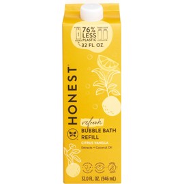 The Honest Company Foaming Bubble Bath Refill Carton, Gentle for Baby, Naturally Derived, Tear-Free, Hypoallergenic, Citrus Vanilla Refresh, 32 fl oz