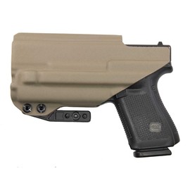 FDO Industries IWB Kydex Holster Compatible with Glock 19 23 32 w/Olight Baldr Mini -Discreet Carry Concepts 1.5" Metal Monoblock Gear Clip - The Paladin Series - Made in USA (Flat Dark Earth)