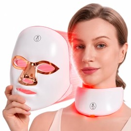 Máscara facial LED para arrugas, terapia de luz roja para cara, máscara de terapia de luz roja NIR inalámbrica con 7 modos de luz, 426 LED recargables