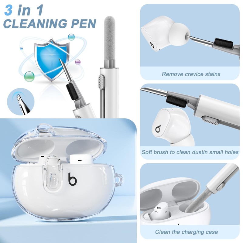 Compatible with Beats Studio Buds/Studio Buds Plus Case Cover Clear