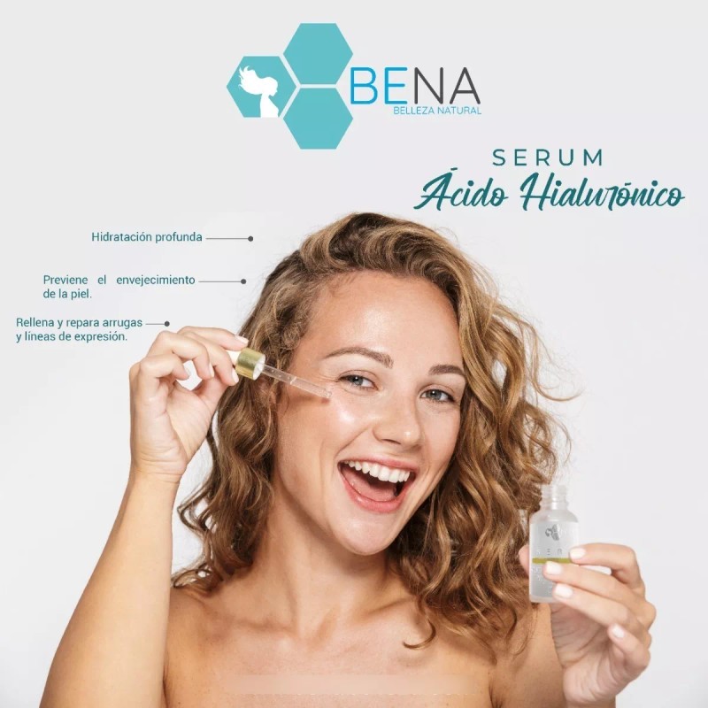BENA Skincare Kit Serum Acido Hialuronico Jabon Crema Facial Bena