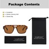 Long Keeper Retro Pilot Double Bridge Rectangle Pilot Sunglasses for