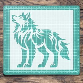 Wolf Wild Stencil: Mylar Airbrush Wall Art Painting Crafts 2-190 Micron| DIY-A3 Stencil - Design Size (276 x 257 mm)