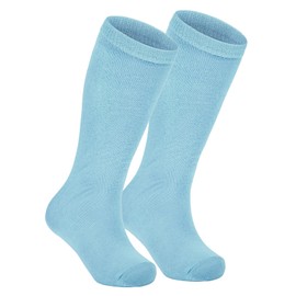 Girls Softball Knee High Socks for Toddler Boys Soft Long Tube Baseball Sock Youth Kids Soccer Uniform Socks 1 Pair Solid Light Blue 3-6 Years