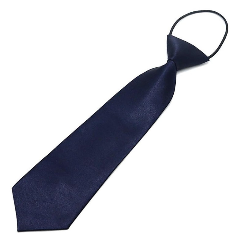 MESU Pre-Tied Kids Necktie Satin Plain Colored Tie Blue