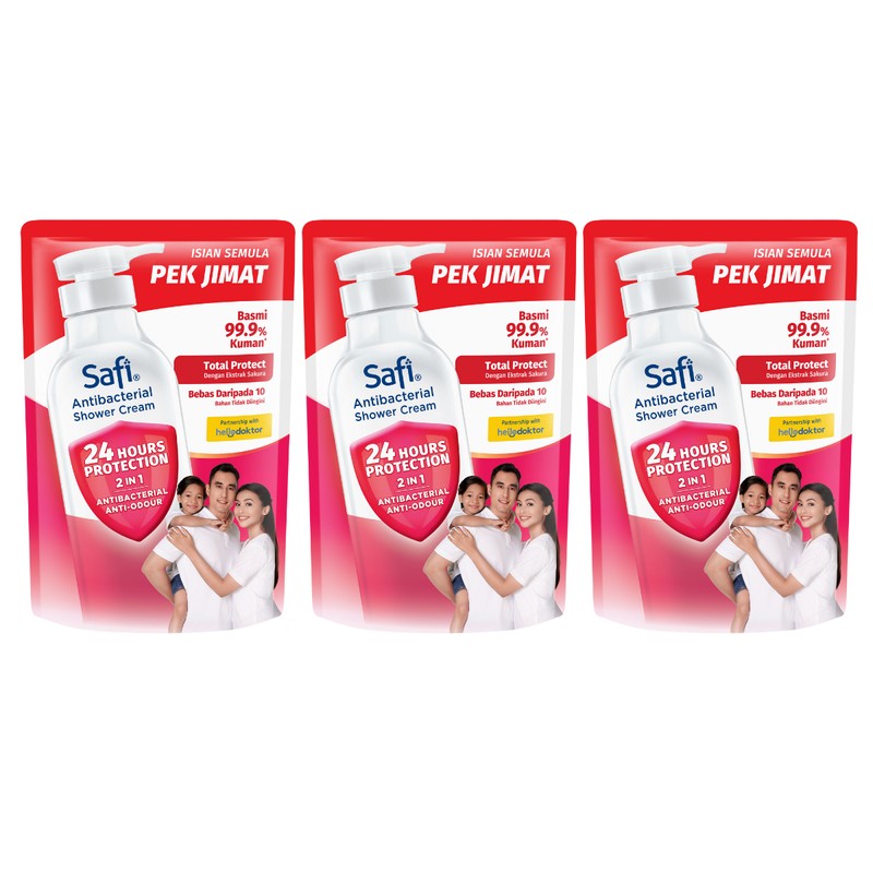 Safi (Buy2Free1) Safi Antibacterial Shower Cream Total Protect (850g)| Kills
