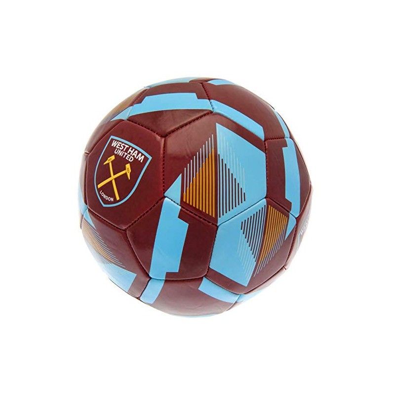 West Ham United F.C.Official Football Size 5 Ball RX,Brown
