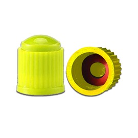 Piburth Tire Stem Valve Caps with O Rubber Ring, Dustproof Airtight Seal Wheel Stem Covers, Universal Accessories for Cars, SUVs, Bicycles,Trucks and Motorcycles (Yellow, 10PCS)