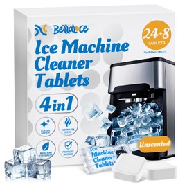 Ice Machine Cleaner Tablets Descaler (32 Pack) – Nickel-Safe Countertop Portable Commercial Ice Maker Cleaning – Remove Hard Water Buildup, Odor-Free, Crystal Clear Ice