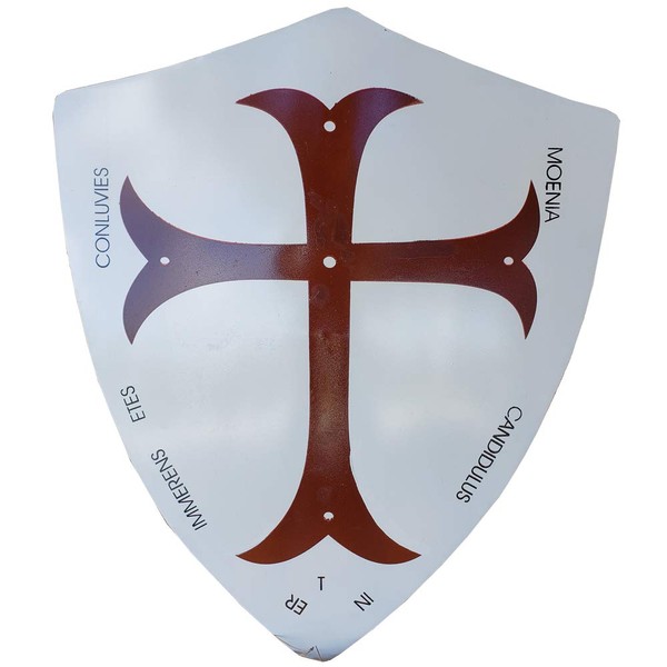 Swordsaxe Knights Templar Crusader Medieval Heater Shield Red Cross Latin
