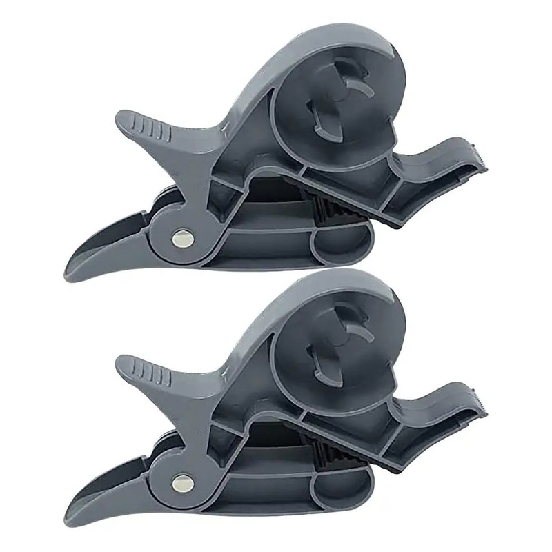 2-Piece Tape Dispenser Clips for Gift Wrapping – Gray ABS
