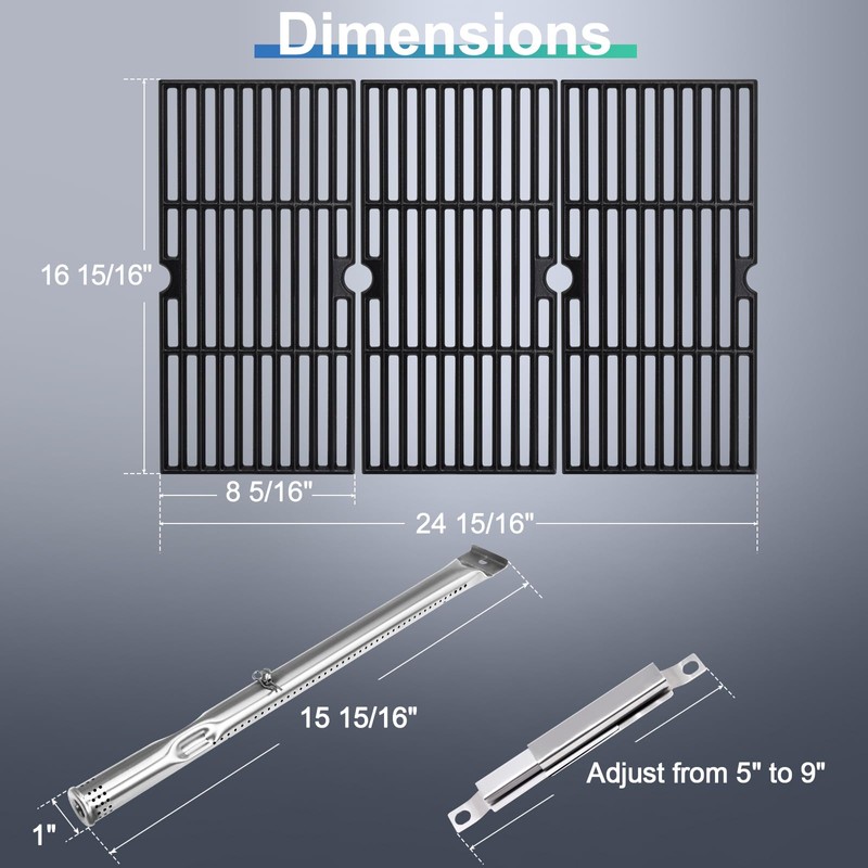 Hiorucet Grill Replacement Parts for Charbroil Tru-Infrared 3 Burner 463250512,