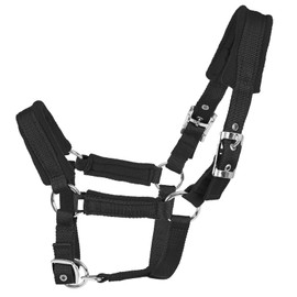 perixir Adjustable Horse Halter with Polar Fleece Lined, Breakaway Halter with Stain Hardware, Equestrian Horse Riding Halters (Black, X-Large)