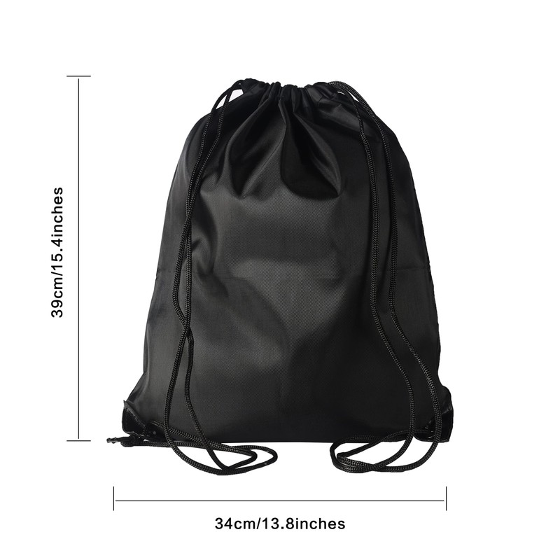 MOSTFUN Drawstring Gym Bag, 2Pcs String Swim PE Bag Black