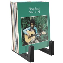 Picowe Vinyl Record Storage Holder, Large 8" Black LP Record Holder Vinyl Display Rack Organizer for Albums, Metal Record Display Stand ﻿